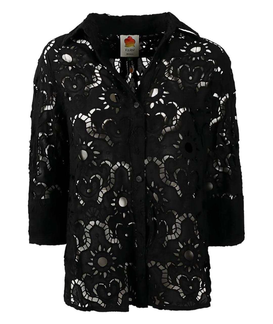 FARM RIO Черная хлопковая рубашка, фото 4