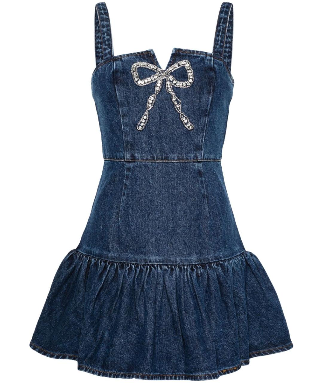 SELF-PORTRAIT Синее хлопковое повседневное платье, фото 1