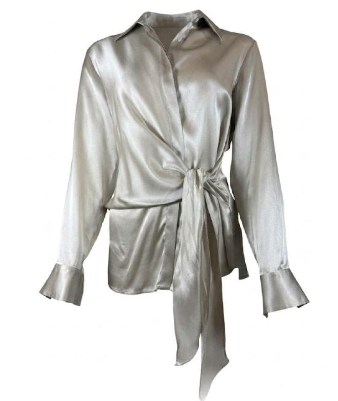 ANTONELLI FIRENZE Серебряная атласная рубашка, фото 1