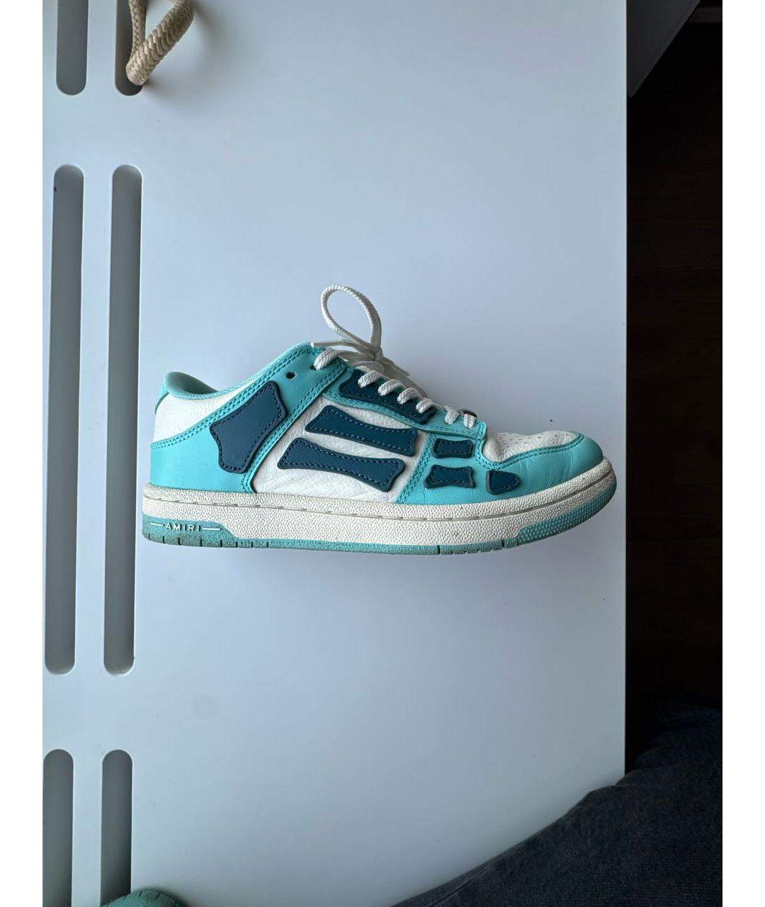 AMIRI Бирюзовые кожаные кеды, фото 5