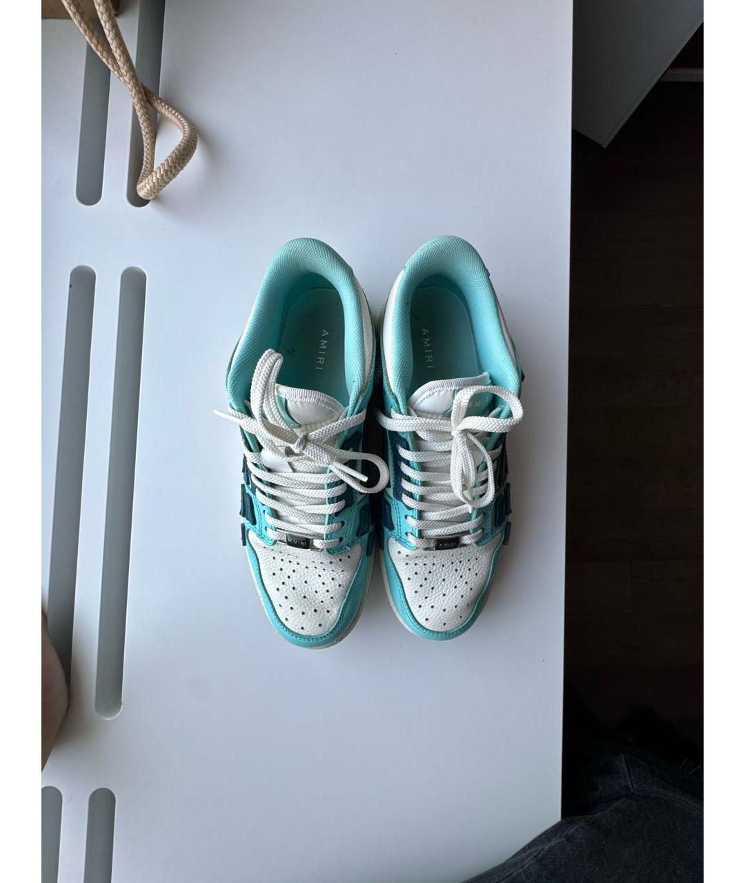 AMIRI Бирюзовые кожаные кеды, фото 3
