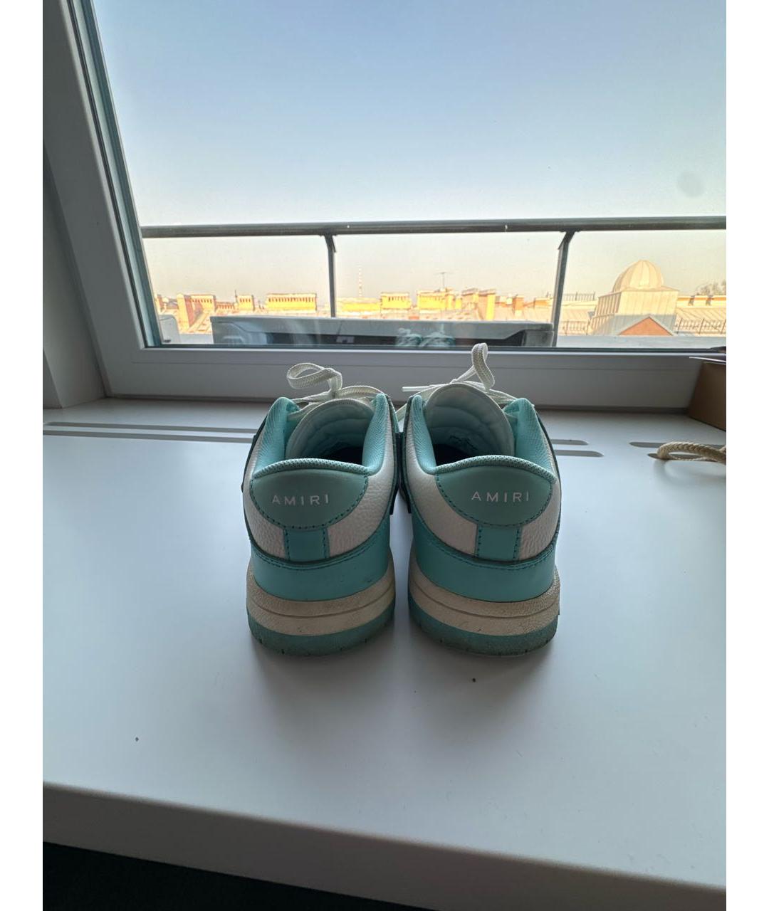 AMIRI Бирюзовые кожаные кеды, фото 4