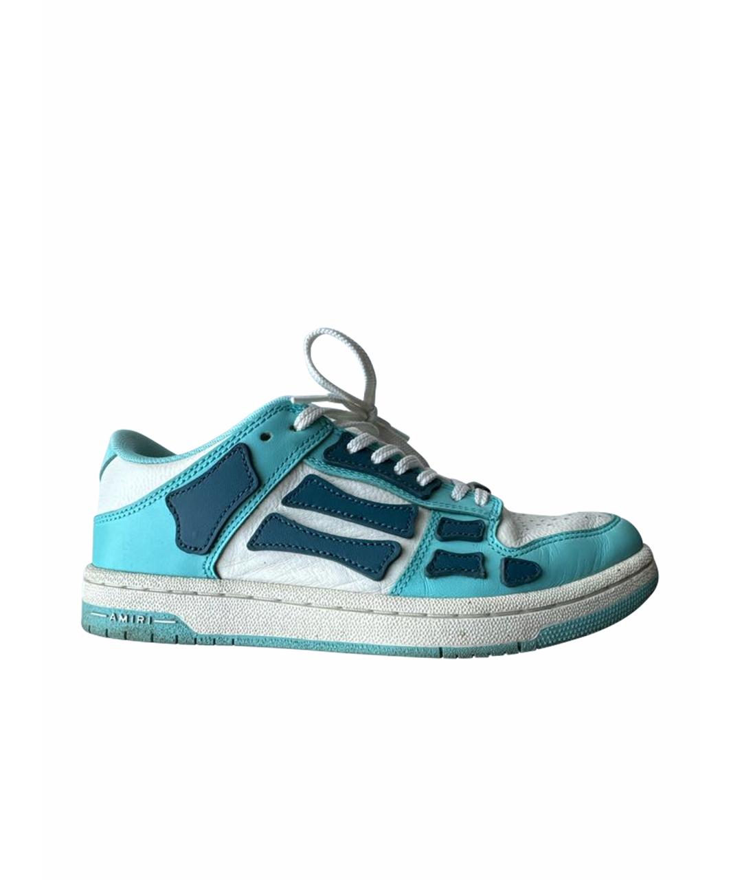 AMIRI Бирюзовые кожаные кеды, фото 1