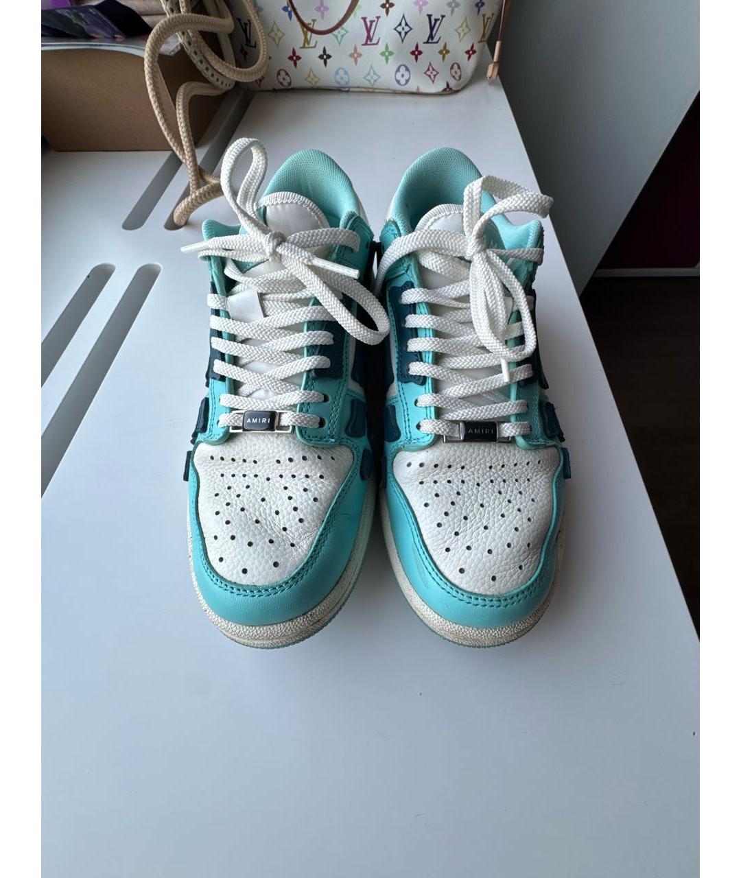 AMIRI Бирюзовые кожаные кеды, фото 2