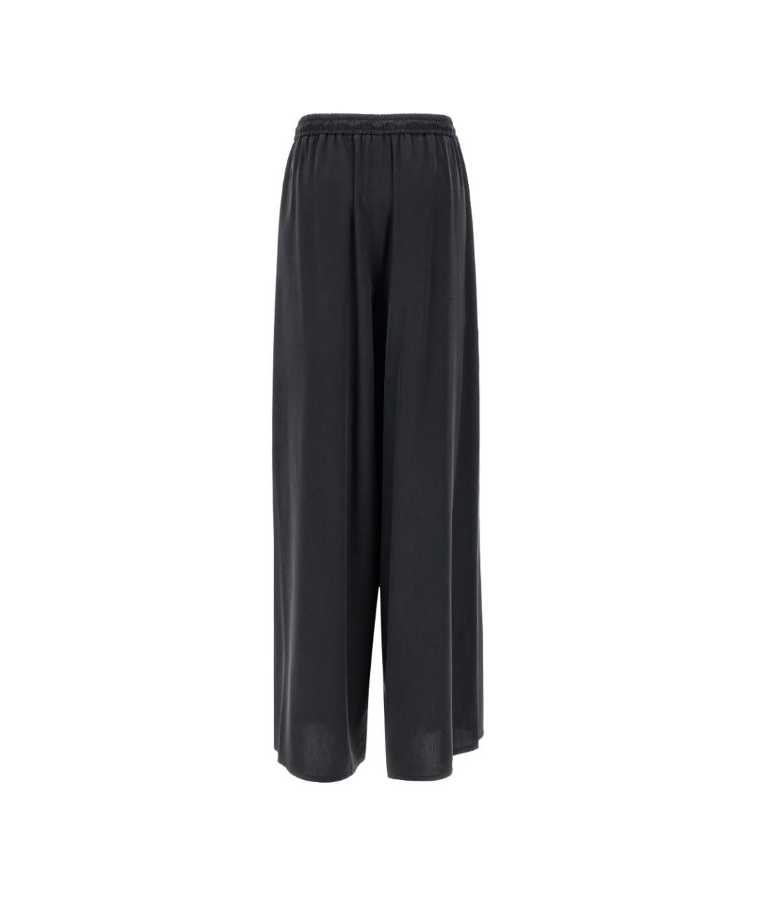 MAX MARA Темно-синие шелковые прямые брюки, фото 2