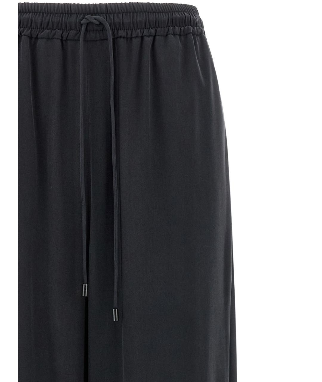 MAX MARA Темно-синие шелковые прямые брюки, фото 4