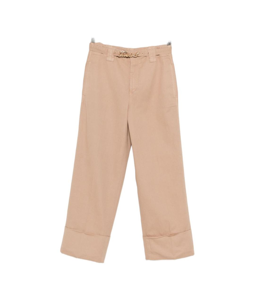 TWIN-SET Бежевые хлопковые прямые брюки, фото 6