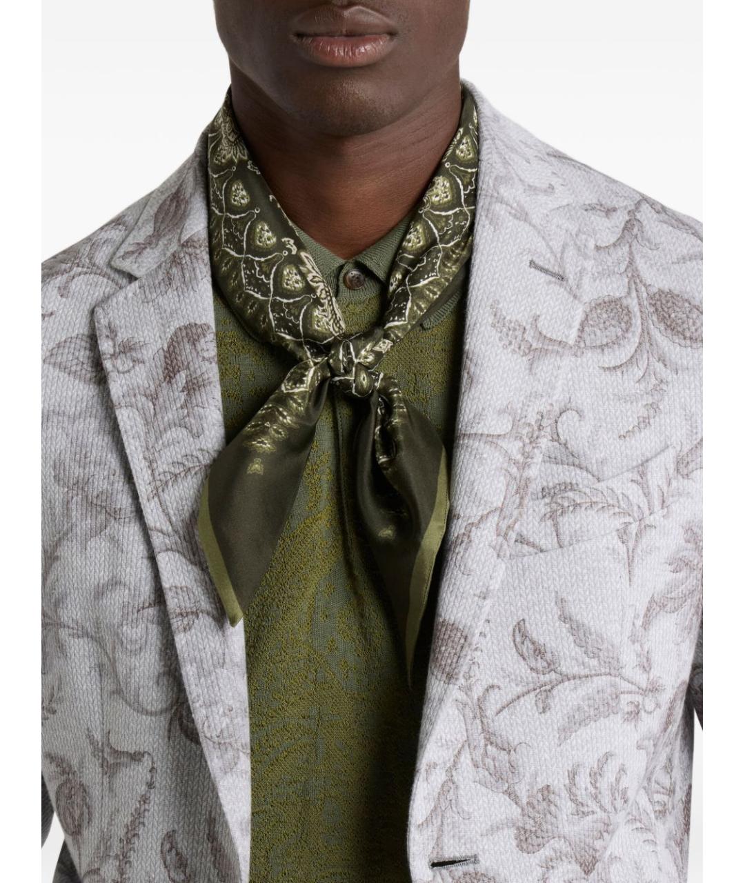 ETRO Зеленый шелковый шарф, фото 2