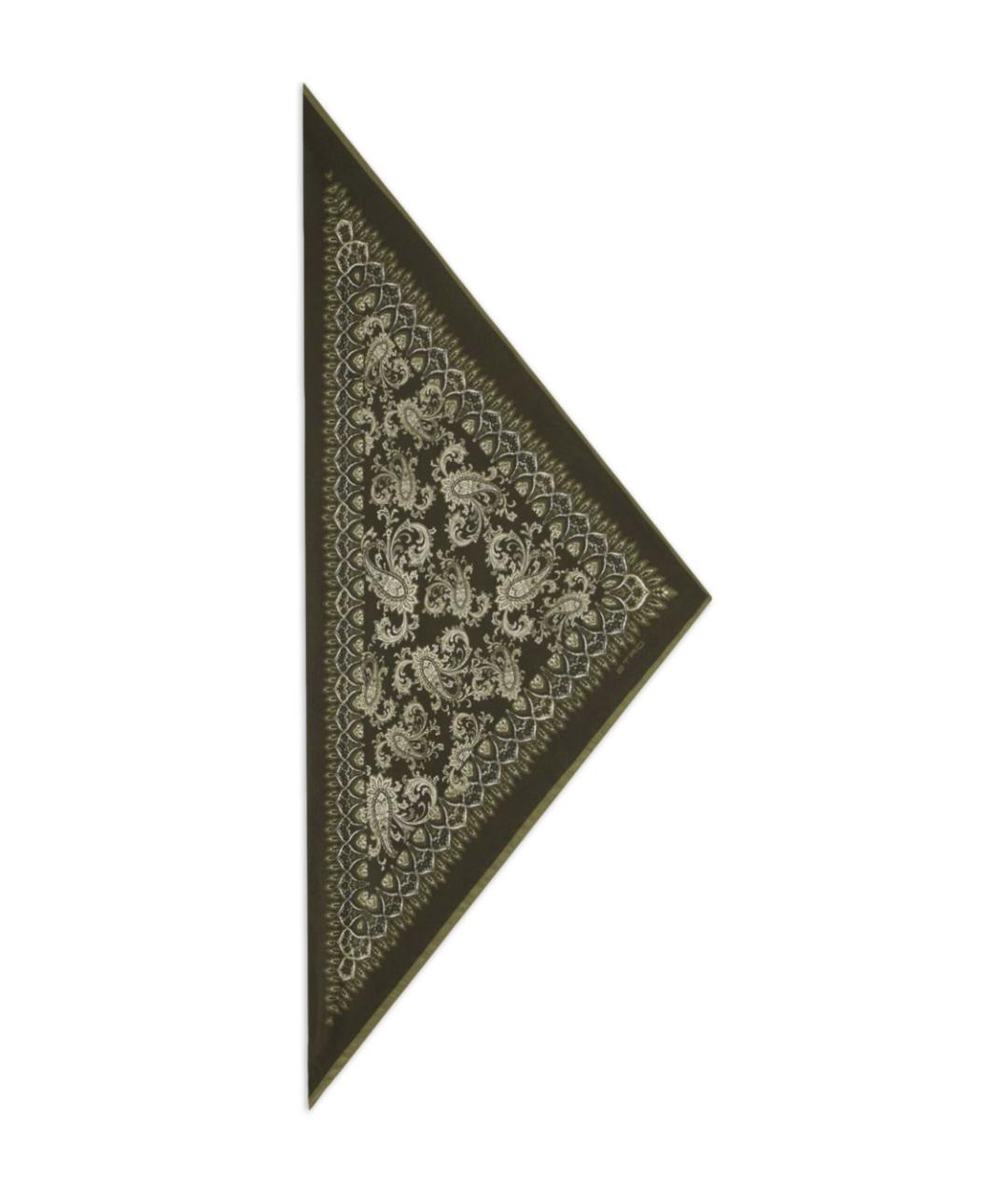 ETRO Зеленый шелковый шарф, фото 1