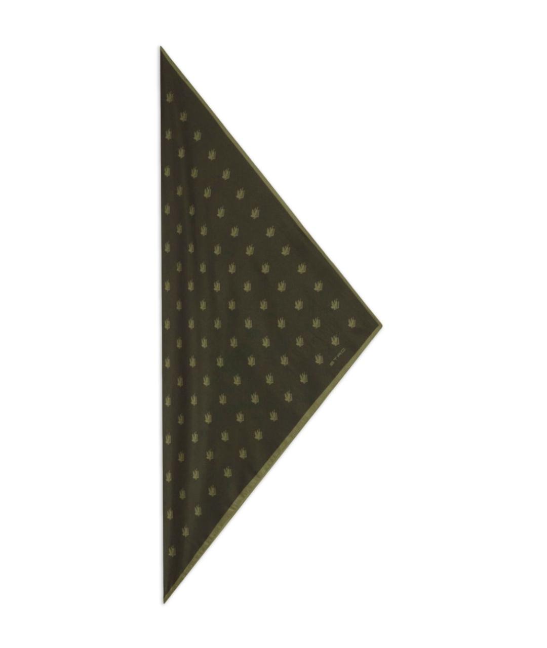 ETRO Зеленый шелковый шарф, фото 3