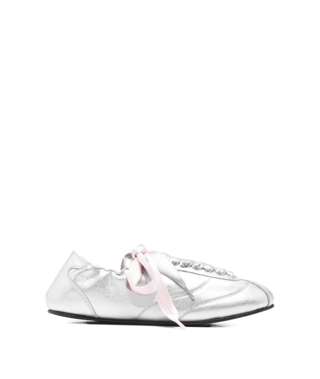 REPETTO Серебряные кожаные кеды, фото 1