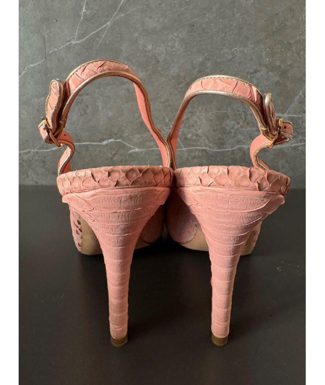 CHANEL Розовые туфли из экзотической кожи, фото 4