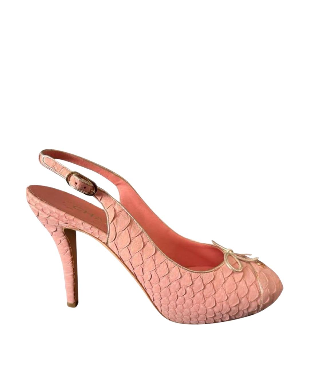 CHANEL Розовые туфли из экзотической кожи, фото 1