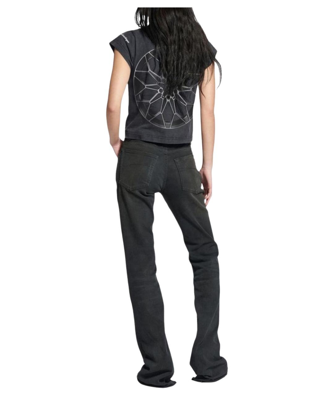 BALENCIAGA Черные хлопковые прямые джинсы, фото 3