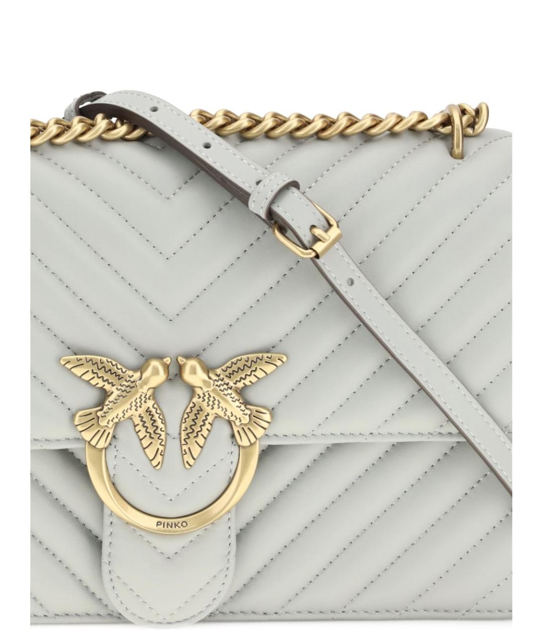 PINKO Голубая кожаная сумка через плечо, фото 3