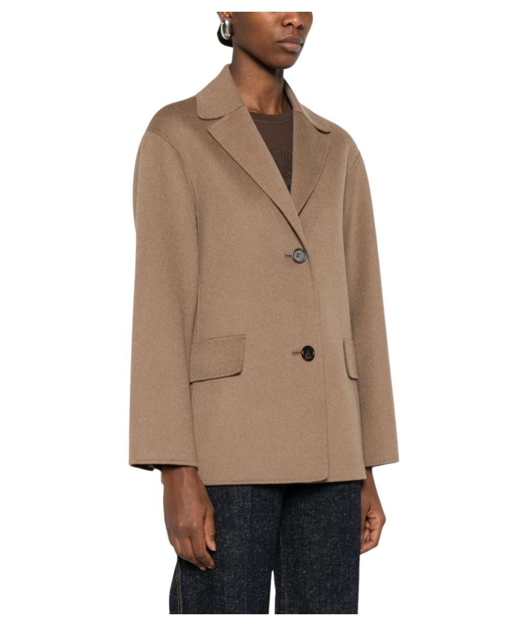 'S MAX MARA Бежевое шерстяное пальто, фото 2