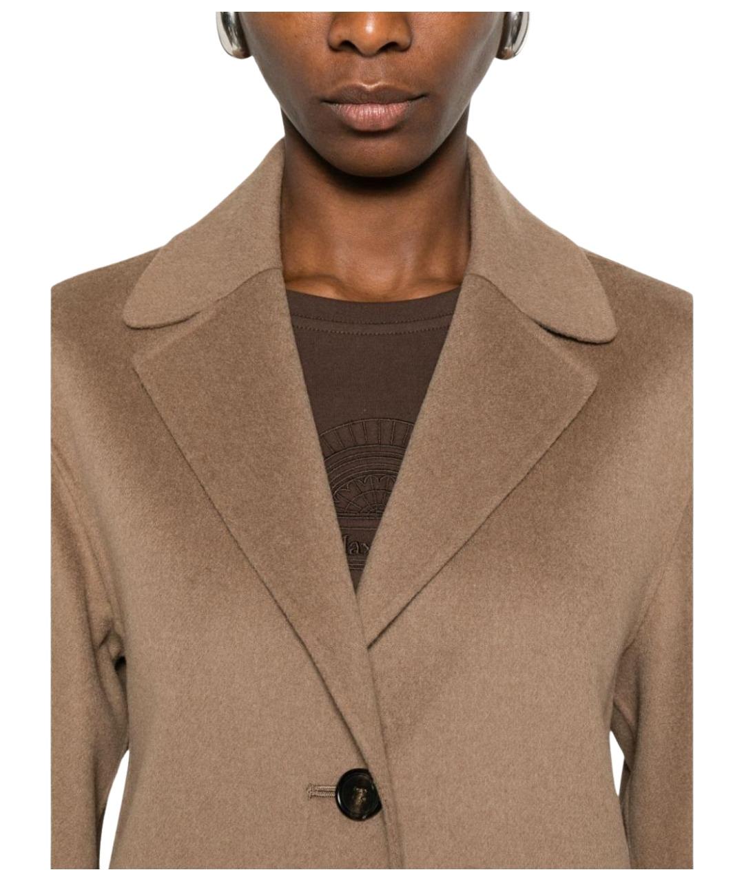 'S MAX MARA Бежевое шерстяное пальто, фото 5