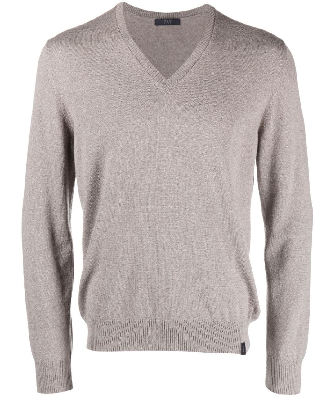 FAY Серый шерстяной джемпер / свитер, фото 1