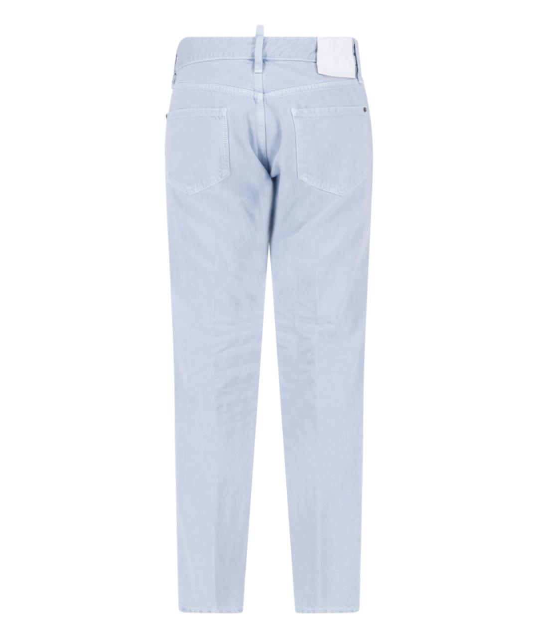 DSQUARED2 Синие хлопковые прямые джинсы, фото 2