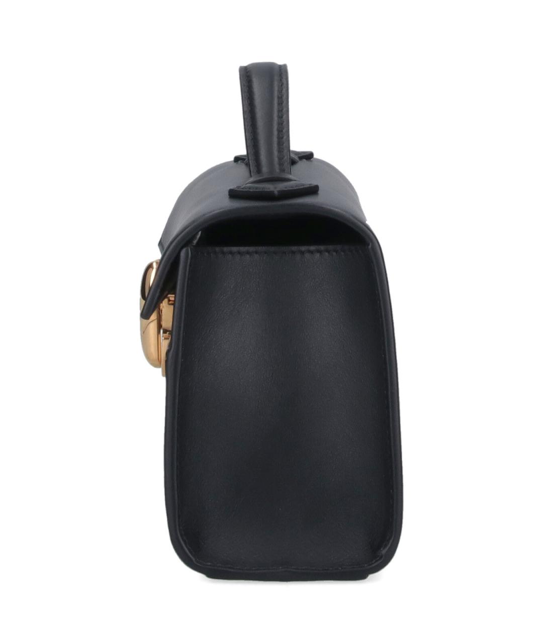 Savette Черная кожаная сумка с короткими ручками, фото 5