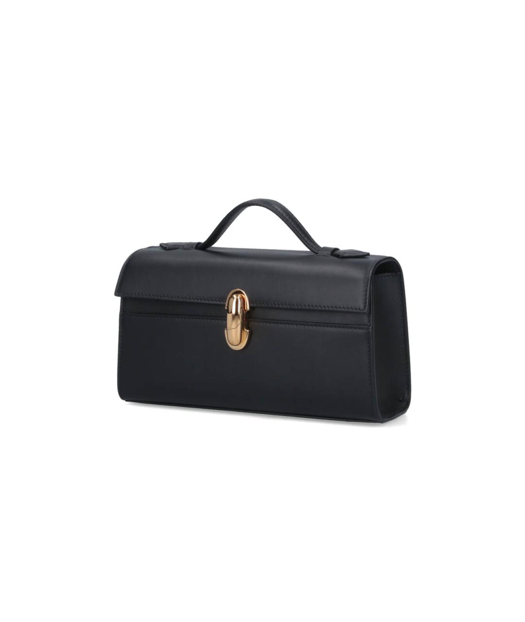 Savette Черная кожаная сумка с короткими ручками, фото 2