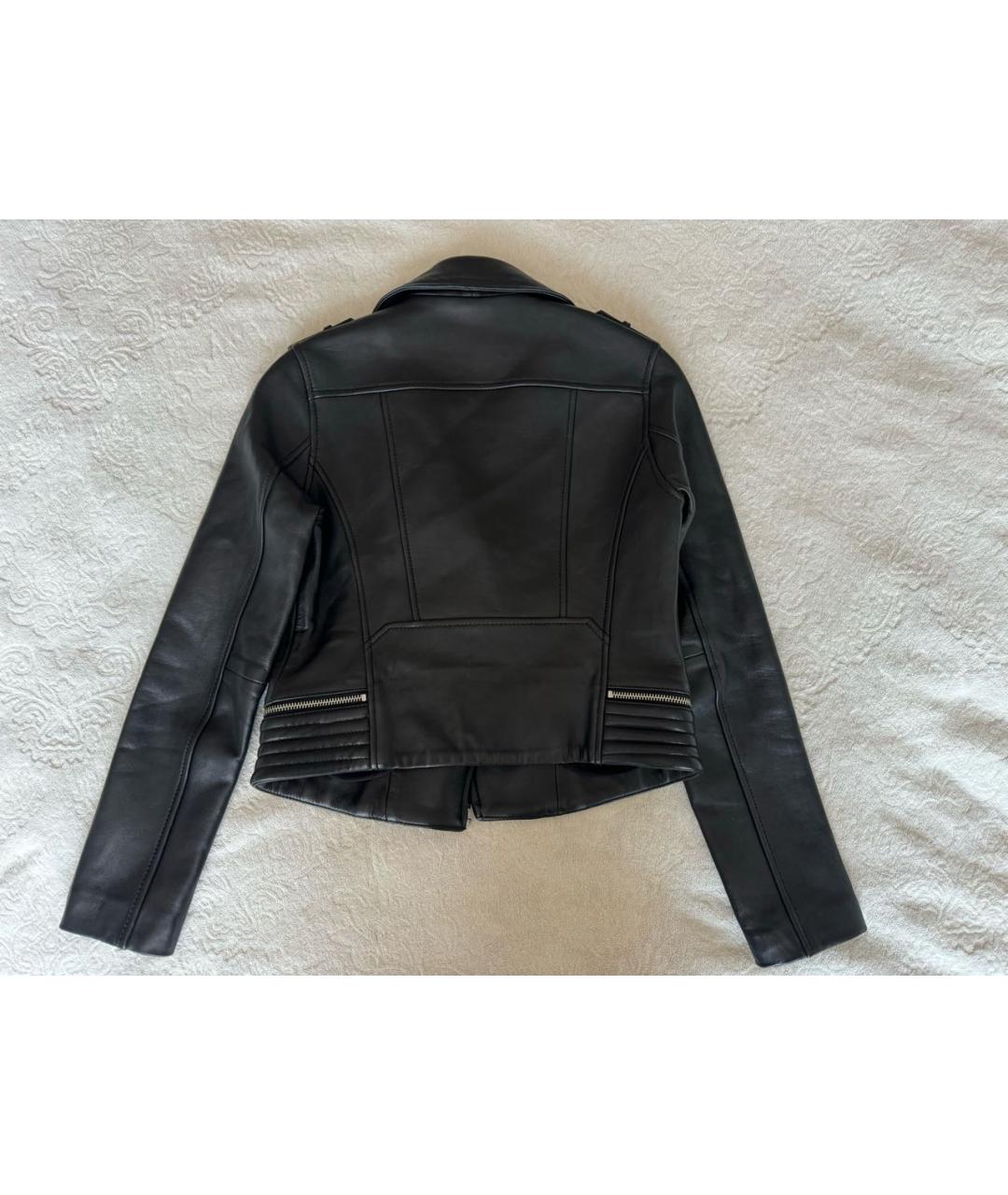 MAJE Черная кожаная куртка, фото 2