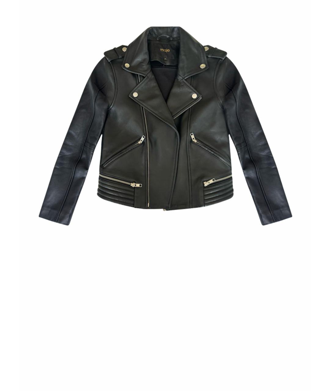 MAJE Черная кожаная куртка, фото 1