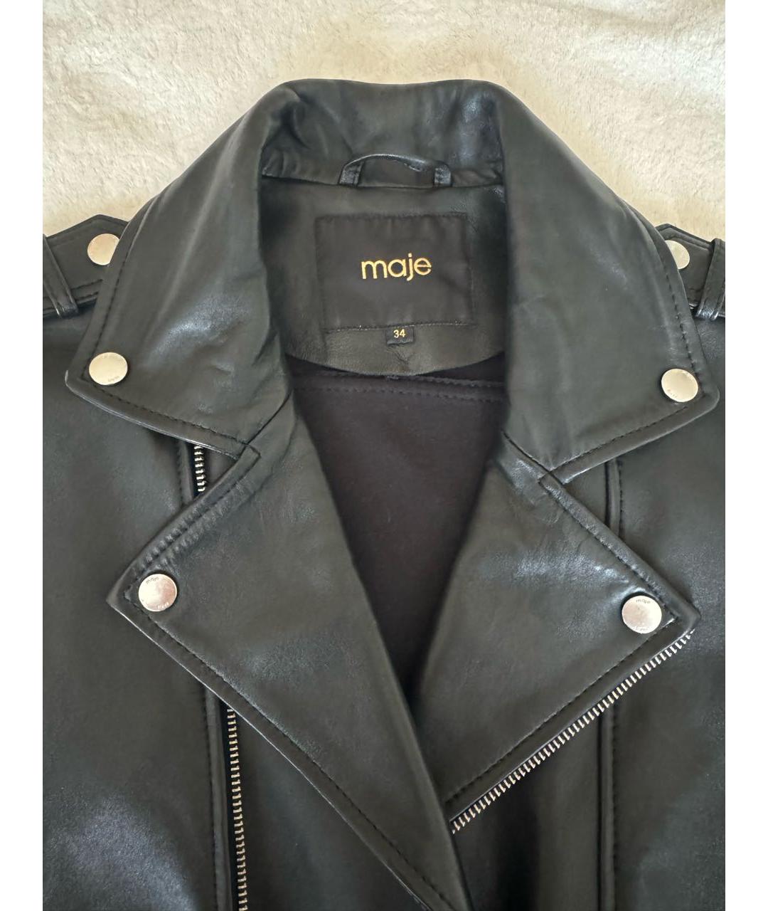 MAJE Черная кожаная куртка, фото 4