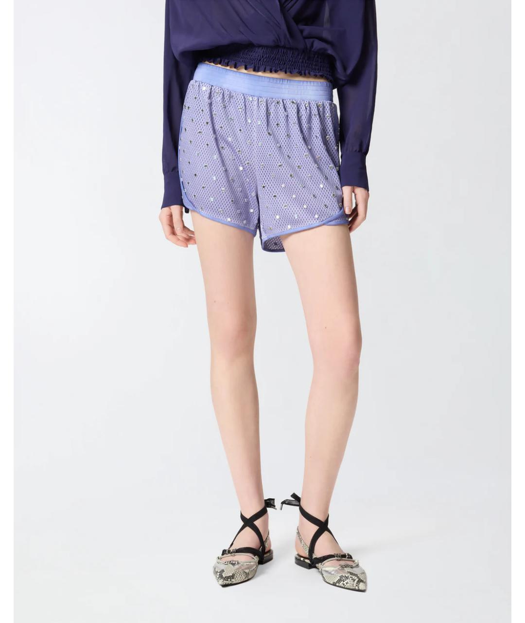 PINKO Фиолетовые полиэстеровые шорты, фото 3