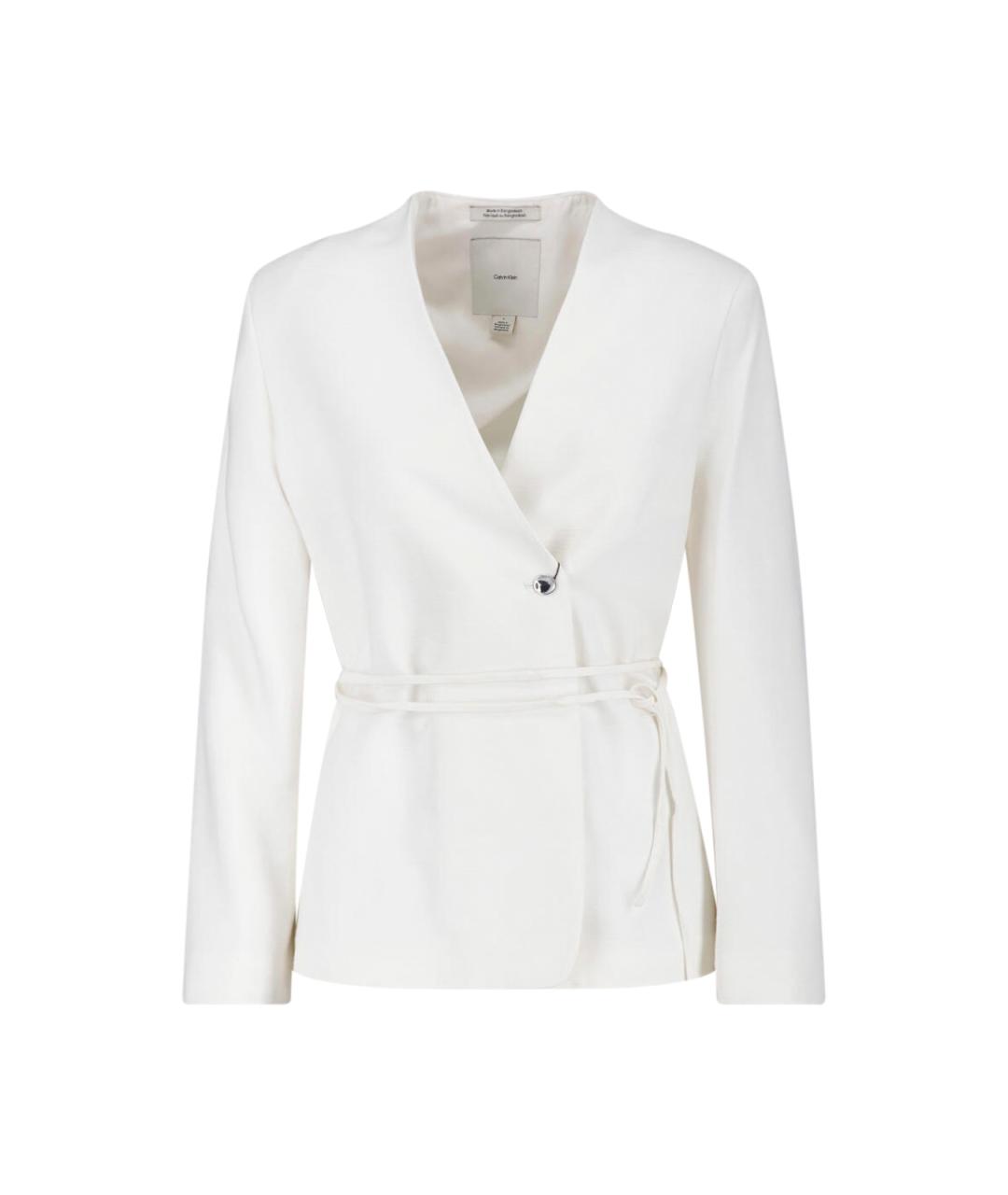 CALVIN KLEIN Белый вискозный жакет/пиджак, фото 1