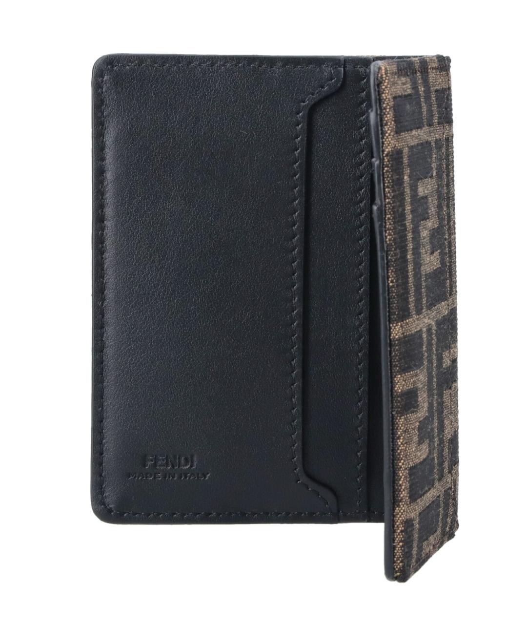FENDI Черный кожаный кошелек, фото 4