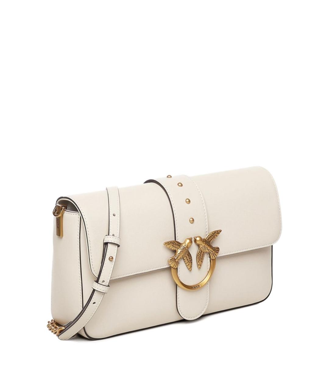 PINKO Белая кожаная сумка через плечо, фото 4