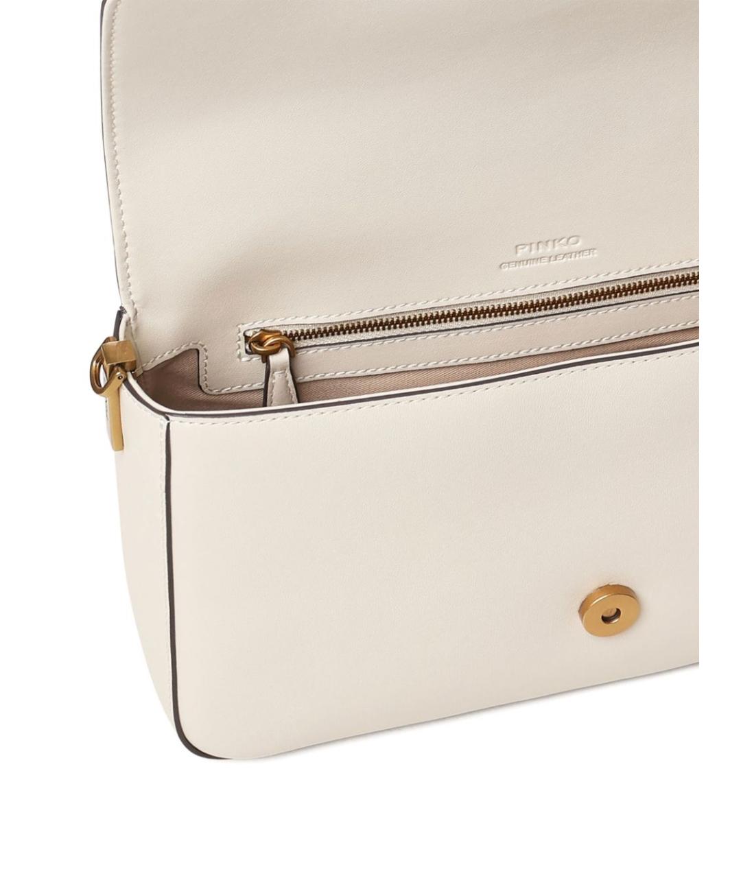 PINKO Белая кожаная сумка через плечо, фото 5