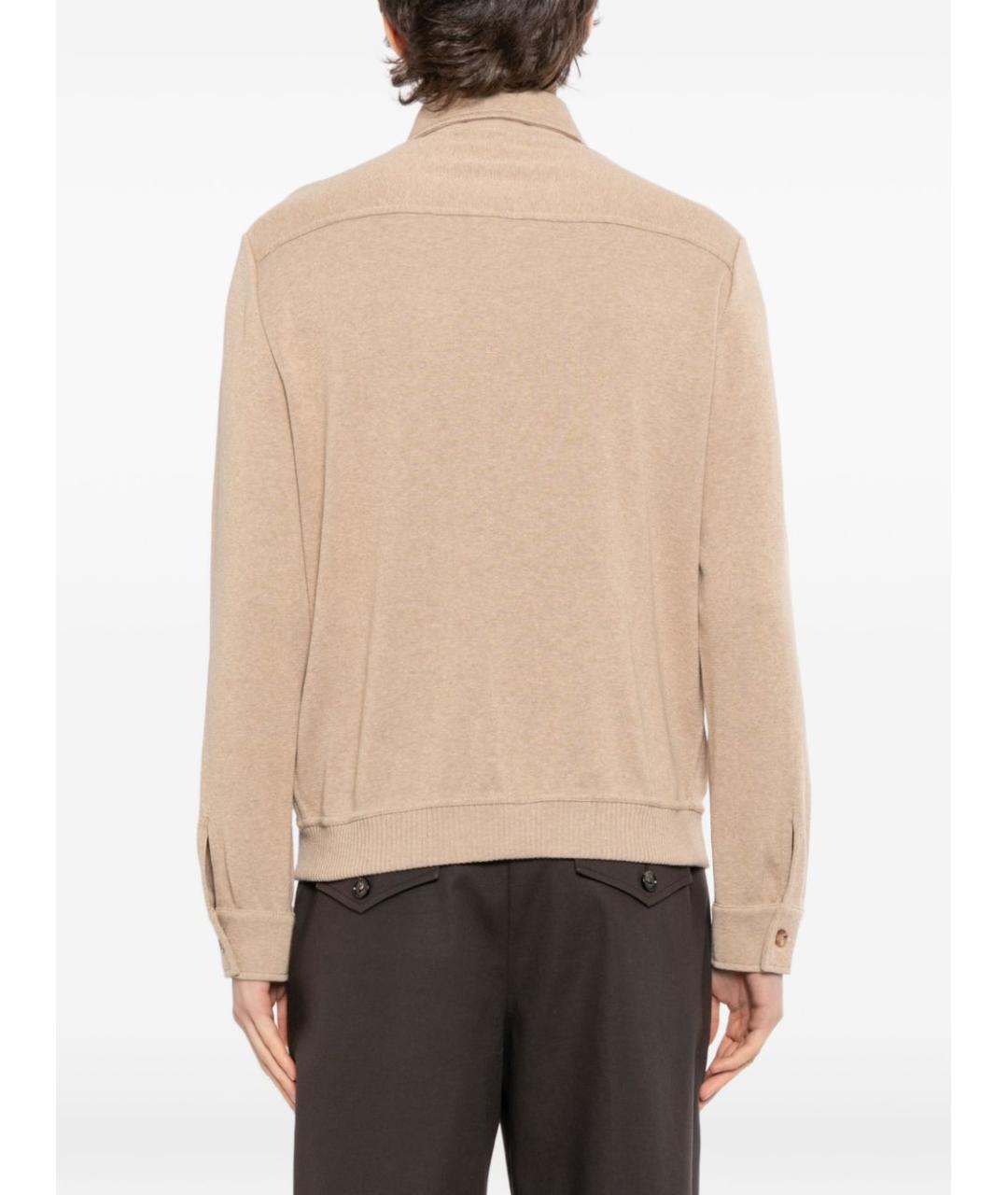 LARDINI Бежевый хлопковый пиджак, фото 3