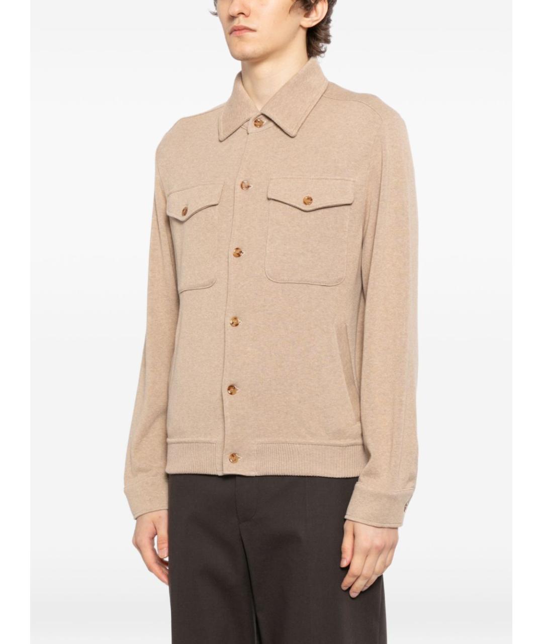 LARDINI Бежевый хлопковый пиджак, фото 2