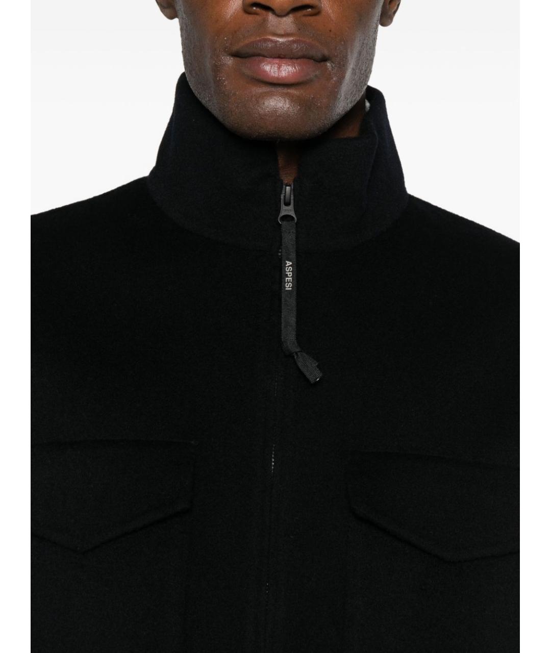 ASPESI Темно-синее шерстяное пальто, фото 4