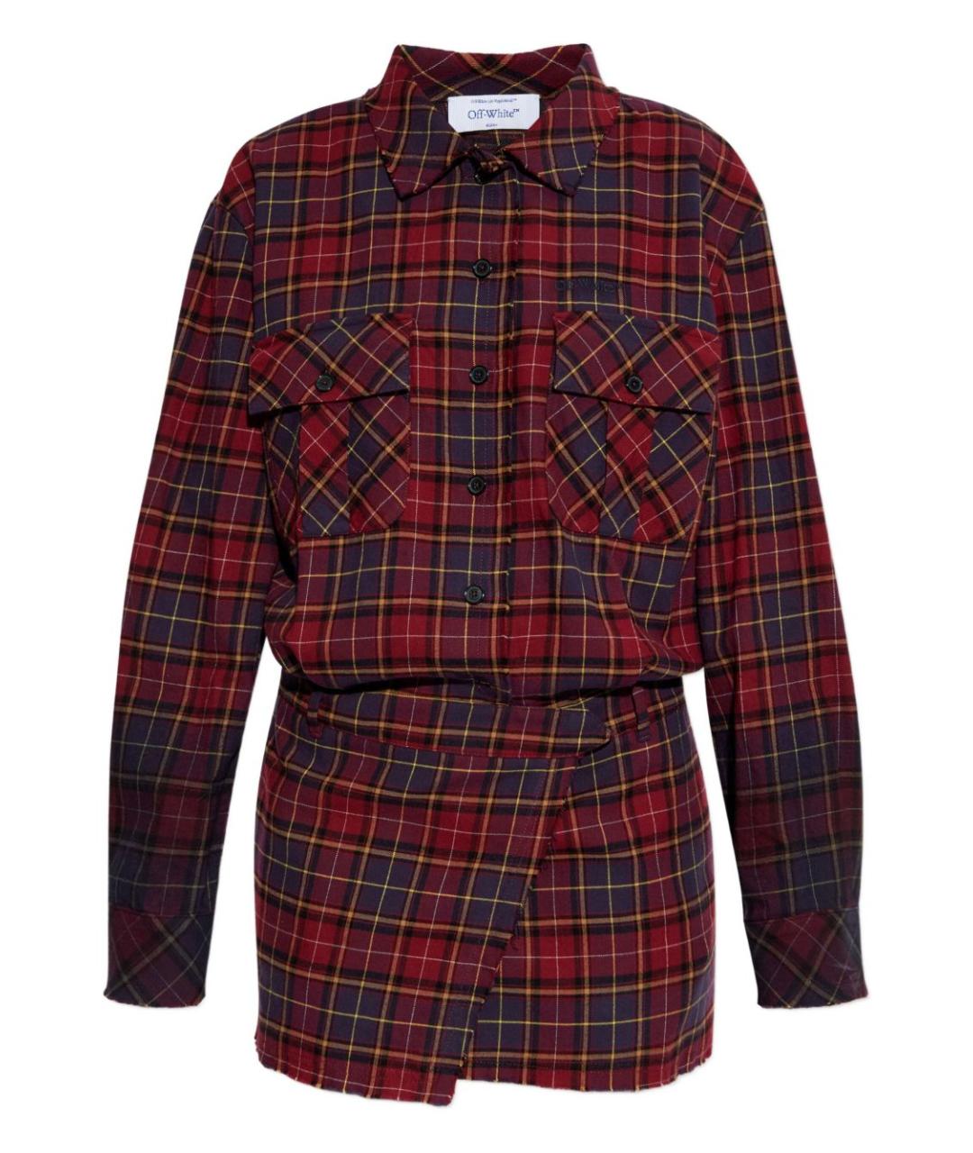 OFF-WHITE Мульти хлопковое повседневное платье, фото 1