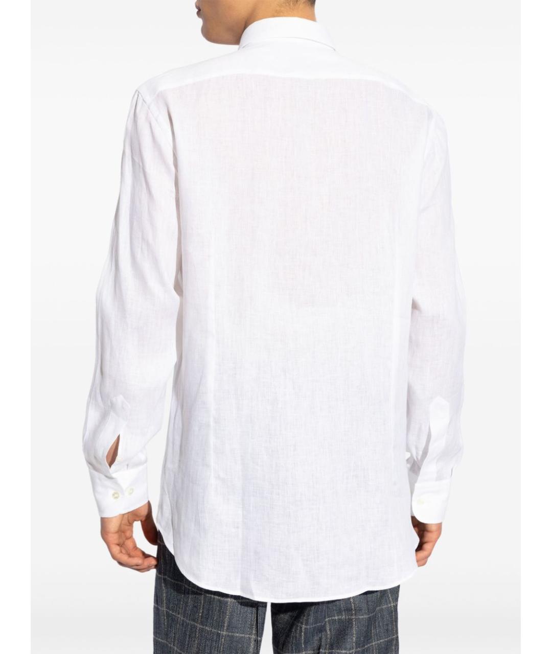ETRO Белая льняная классическая рубашка, фото 4
