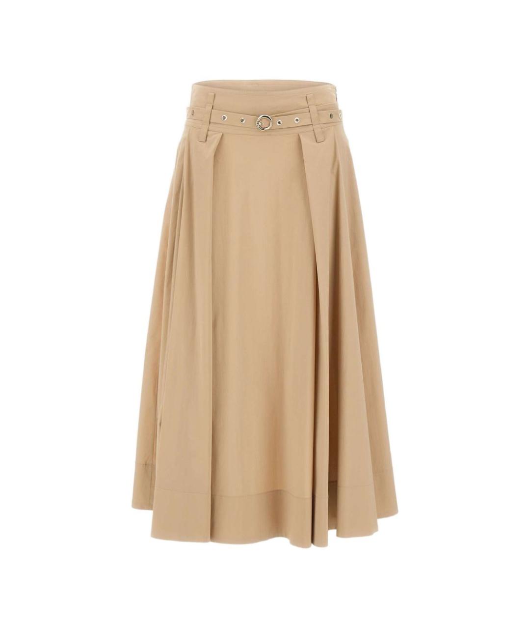 LIU JO Бежевая юбка миди, фото 1