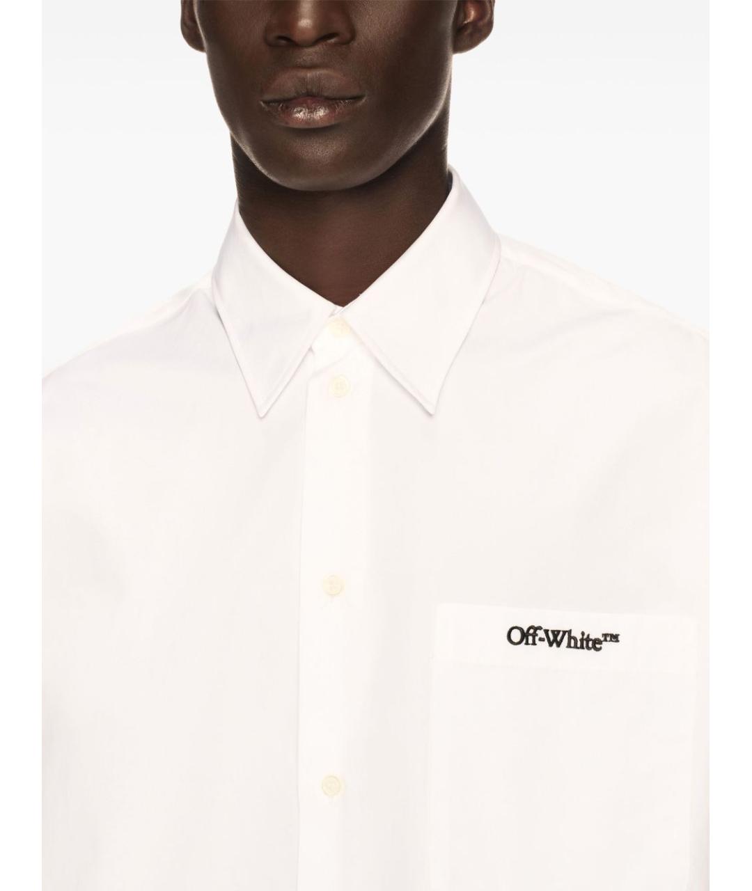 OFF-WHITE Белая хлопковая кэжуал рубашка, фото 2