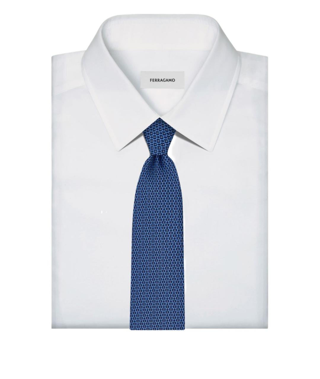 FERRAGAMO Синий галстук, фото 2