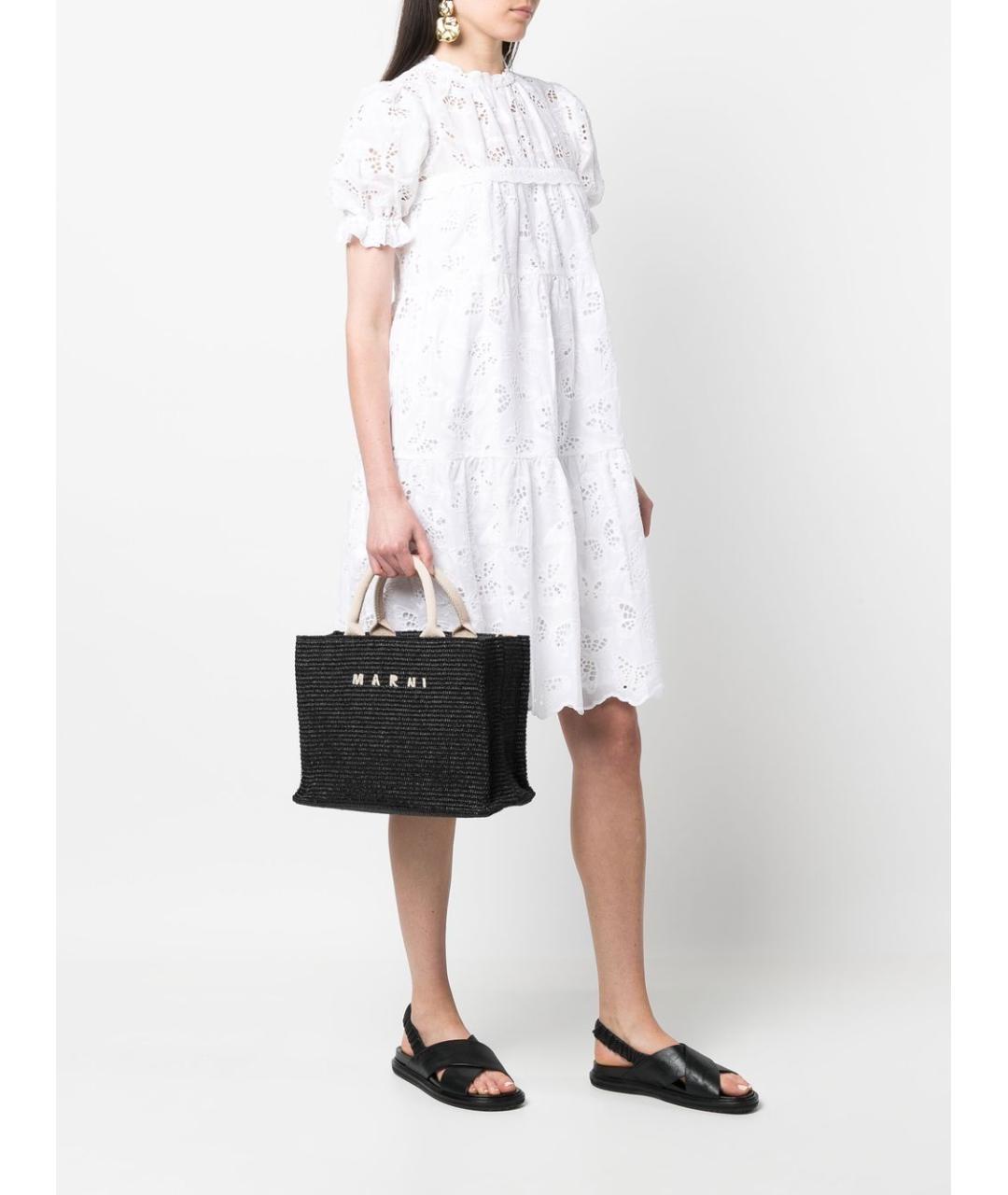 MARNI Черная пелетеная сумка тоут, фото 4