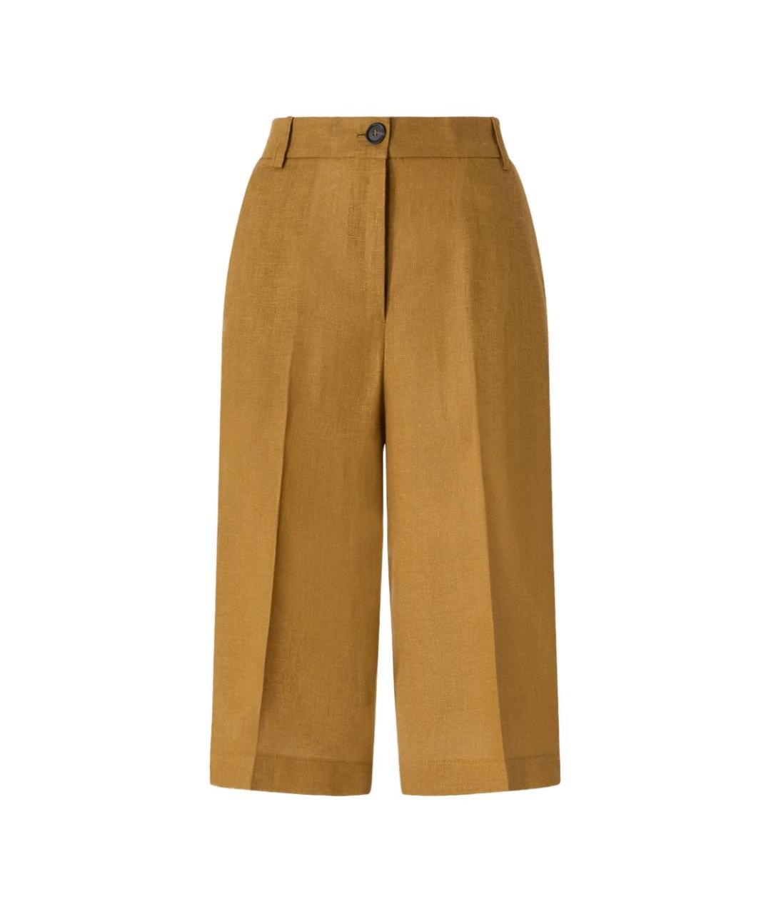 PINKO Коричневые льняные шорты, фото 4