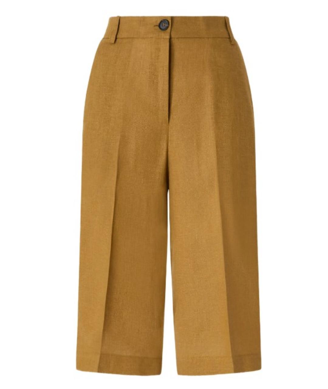 PINKO Коричневые льняные шорты, фото 1