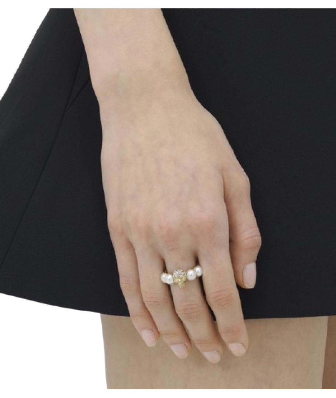 ALEXANDER MCQUEEN Белое латунное кольцо, фото 2