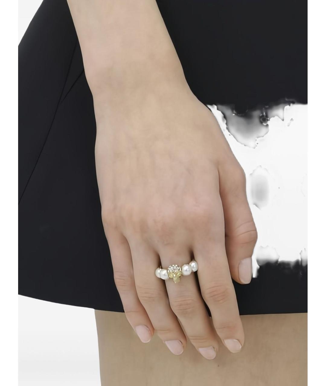 ALEXANDER MCQUEEN Белое латунное кольцо, фото 4