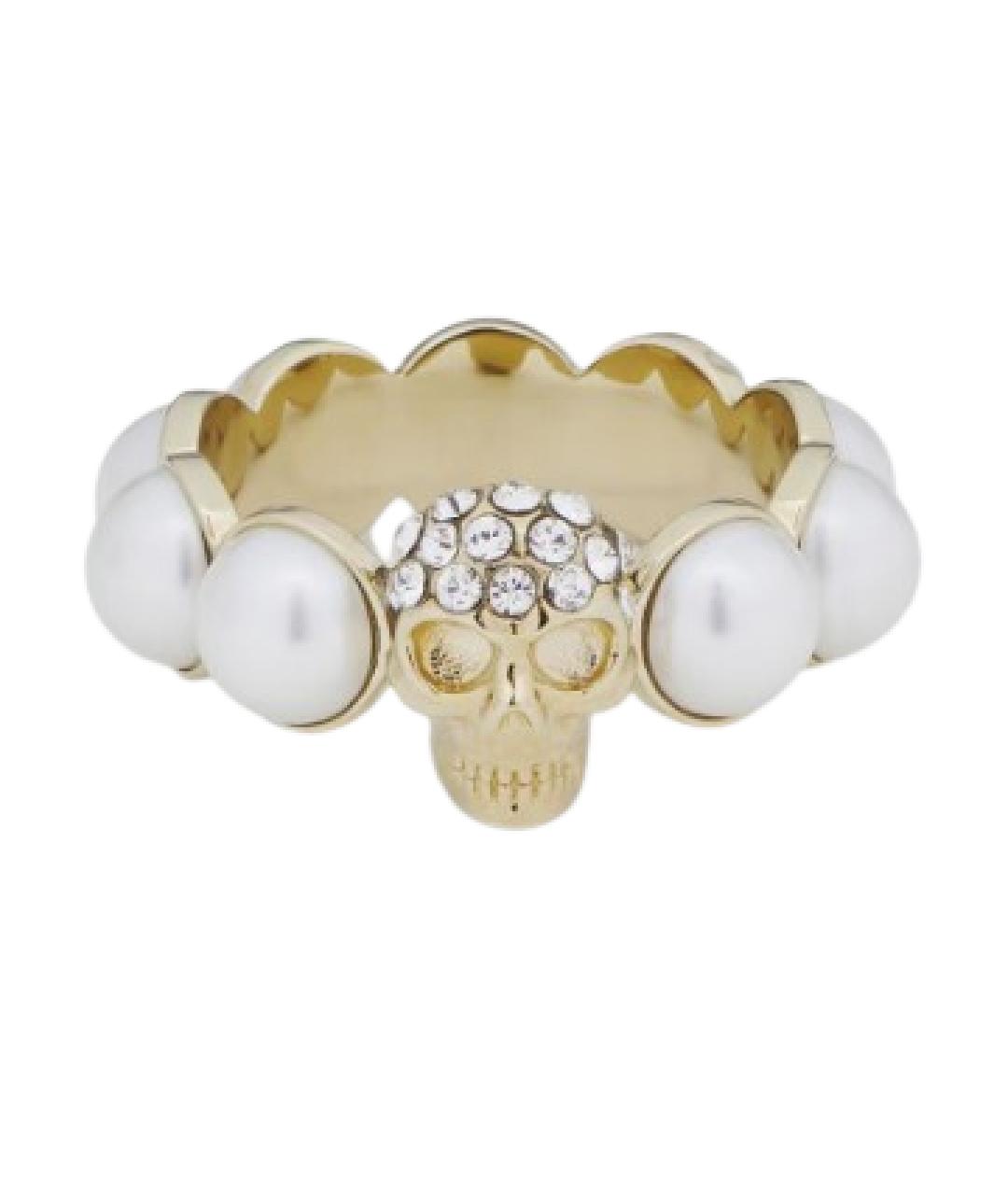 ALEXANDER MCQUEEN Белое латунное кольцо, фото 1