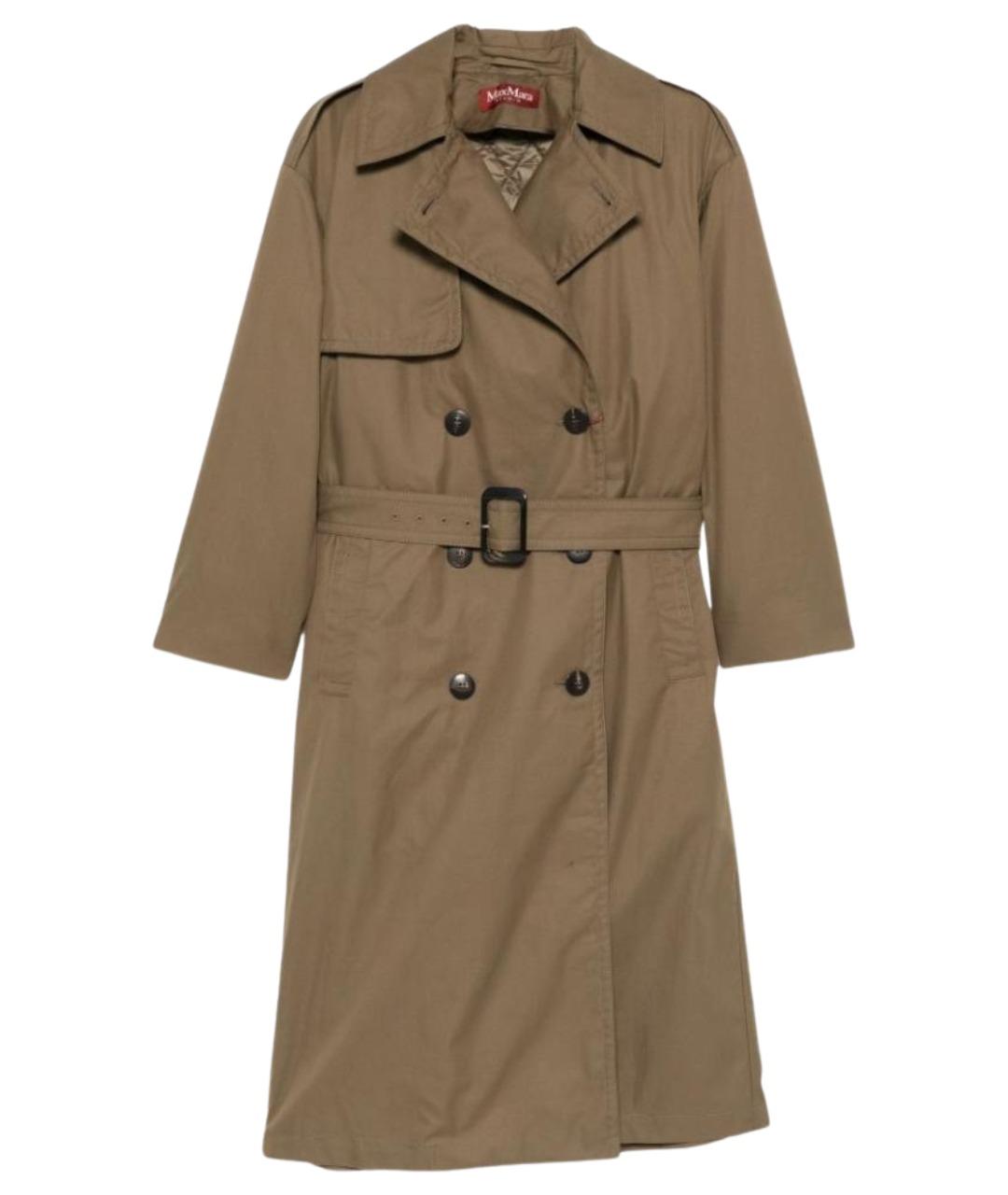 MAX MARA STUDIO Коричневый хлопковый тренч/плащ, фото 1