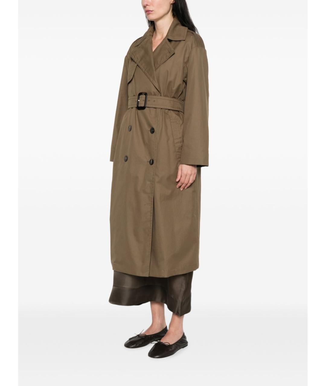 MAX MARA STUDIO Коричневый хлопковый тренч/плащ, фото 4