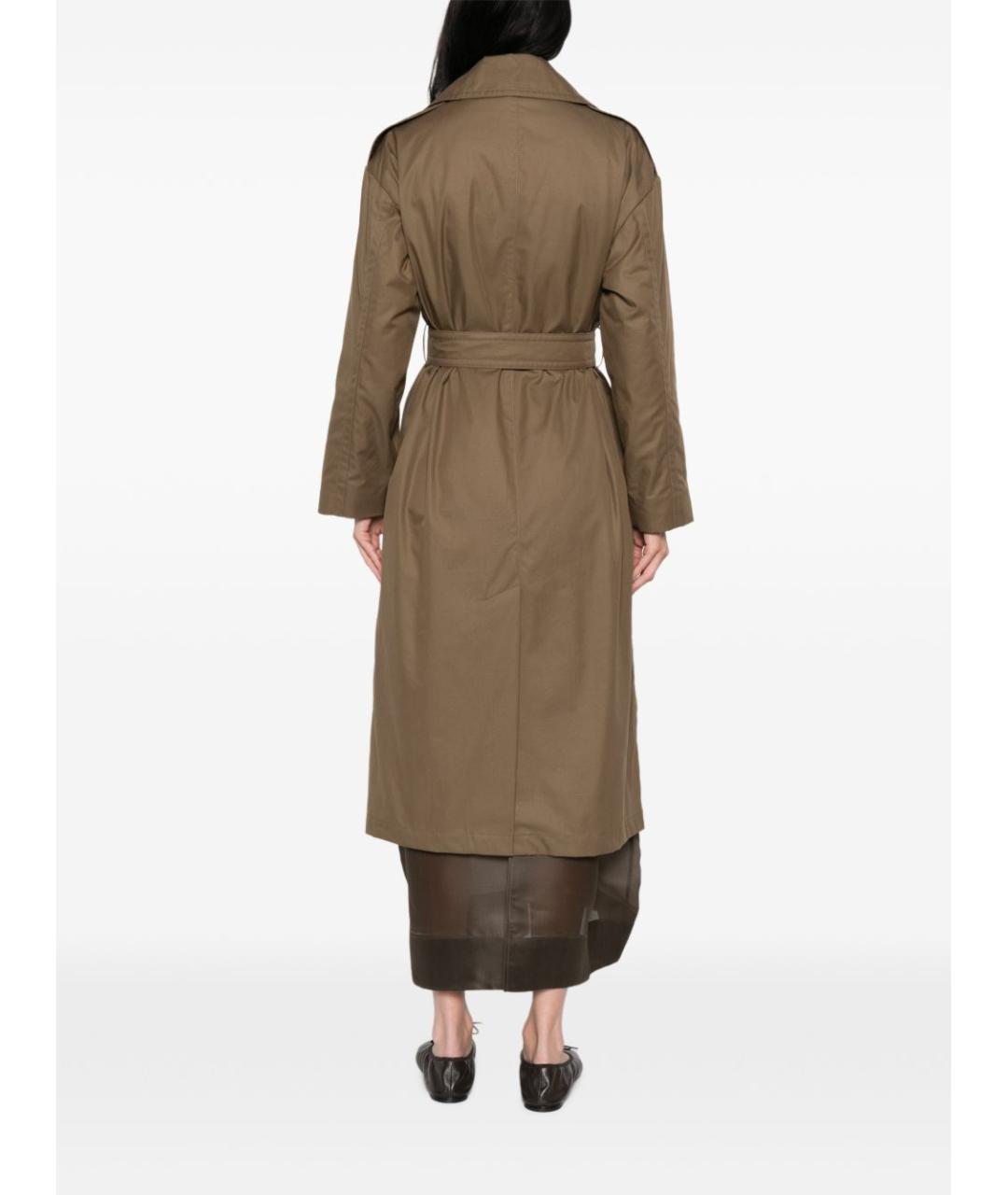 MAX MARA STUDIO Коричневый хлопковый тренч/плащ, фото 5